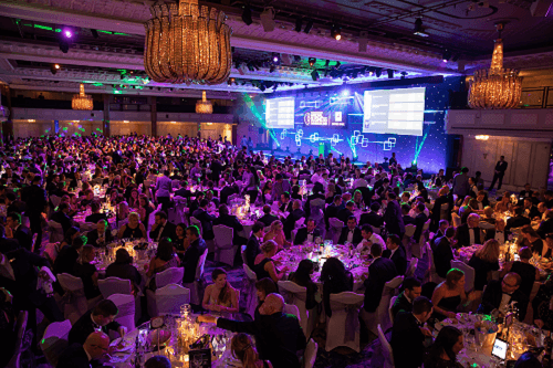 Overhead view of awards evening