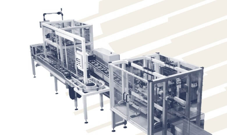 Black and white image of confectionary production line