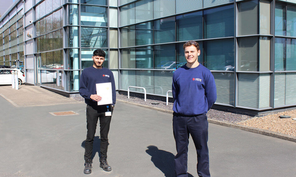 Jacob Maan and Tomas Preidys complete apprenticeships at Sewtec